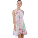 Abstractart T- Shirt Abstract Forest In Pink T- Shirt Frill Swing Dress View1