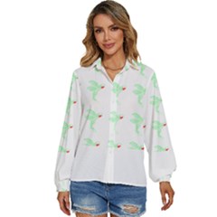 Animal T- Shirt Funny Unique Animal 4 Women s Long Sleeve Button Down Shirt