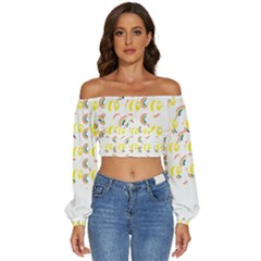 Animal T- Shirt Funny Unique Animal Long Sleeve Crinkled Weave Crop Top