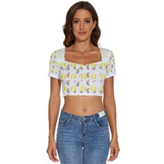 Animal T- Shirt Funny Unique Animal Short Sleeve Square Neckline Crop Top 