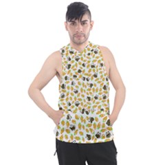 Art T- Shirt Brown Bunnies And Orange Carrots On Goldenrod Easter Pattern T- Shirt Men s Sleeveless Hoodie by maxcute