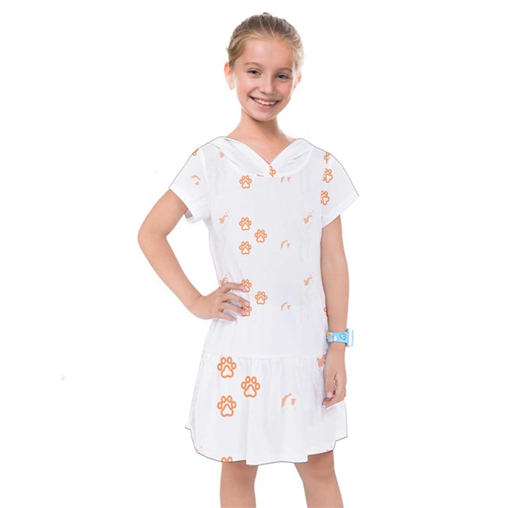 Australian Shepherd T- Shirt Australian Shepherd Dog Pattern T- Shirt Kids  Drop Waist Dress