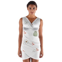 Avocado T- Shirtavocado Pattern T- Shirt Wrap Front Bodycon Dress