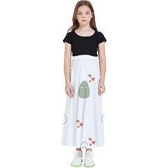 Avocado T- Shirtavocado Pattern T- Shirt Kids  Flared Maxi Skirt