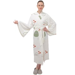 Avocado T- Shirtavocado Pattern T- Shirt Maxi Velour Kimono