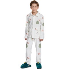 Avocado T- Shirtavocado Pattern T- Shirt Kids  Long Sleeve Velvet Pajamas Set