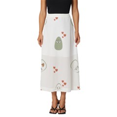 Avocado T- Shirtavocado Pattern T- Shirt Classic Midi Chiffon Skirt