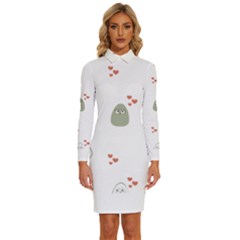 Avocado T- Shirtavocado Pattern T- Shirt Long Sleeve Shirt Collar Bodycon Dress