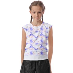 Bat Pattern T- Shirt Bats And Bows Blue Orange T- Shirt Kids  Raglan Cap Sleeve Tee by maxcute