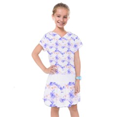 Bat Pattern T- Shirt Bats And Bows Blue Orange T- Shirt Kids  Drop Waist Dress by maxcute