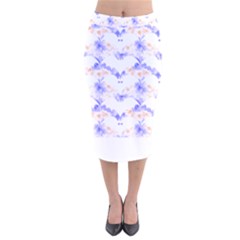 Bat Pattern T- Shirt Bats And Bows Blue Orange T- Shirt Velvet Midi Pencil Skirt by maxcute