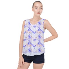 Bat Pattern T- Shirt Bats And Bows Blue Orange T- Shirt Bubble Hem Chiffon Tank Top by maxcute