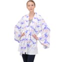 Bat Pattern T- Shirt Bats And Bows Blue Orange T- Shirt Long Sleeve Velvet Kimono  View1