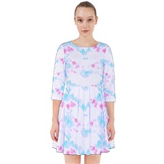 Bat Pattern T- Shirt Bats And Bows Blue Pink T- Shirt Smock Dress by maxcute