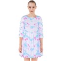 Bat Pattern T- Shirt Bats And Bows Blue Pink T- Shirt Smock Dress View1