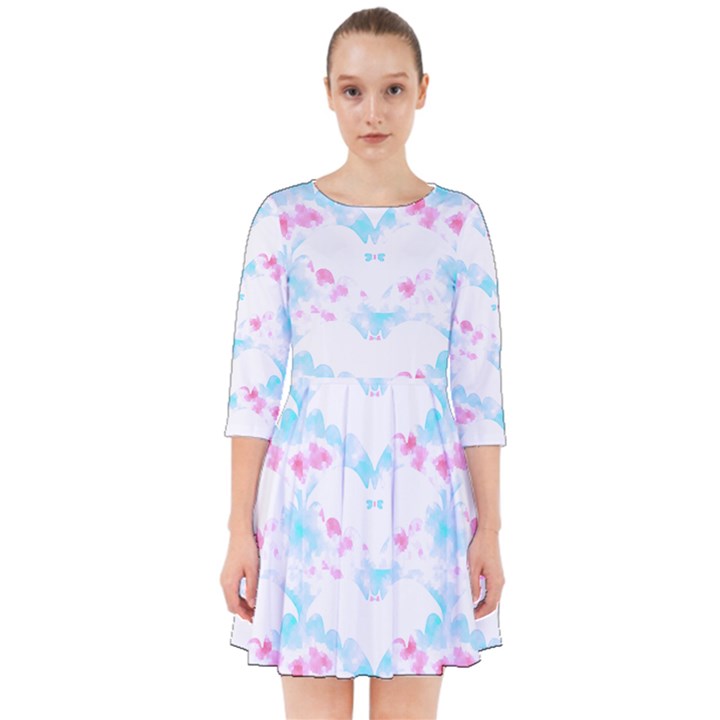 Bat Pattern T- Shirt Bats And Bows Blue Pink T- Shirt Smock Dress