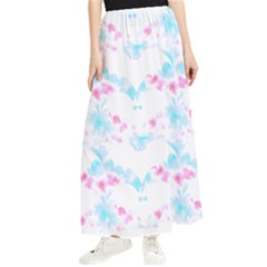 Bat Pattern T- Shirt Bats And Bows Blue Pink T- Shirt Maxi Chiffon Skirt by maxcute