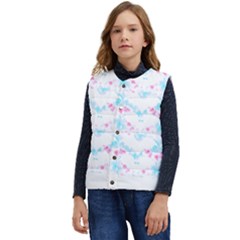 Bat Pattern T- Shirt Bats And Bows Blue Pink T- Shirt Kid s Short Button Up Puffer Vest	 by maxcute