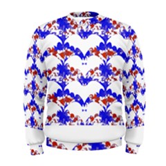 Bat Pattern T- Shirt White Bats And Bows Red Blue T- Shirt Men s Sweatshirt by maxcute