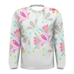 Batik T- Shirt Batik Floral Pattern T- Shirt Men s Long Sleeve Tee