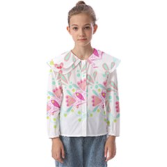 Batik T- Shirt Batik Floral Pattern T- Shirt Kids  Peter Pan Collar Blouse by maxcute