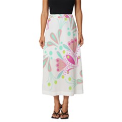 Batik T- Shirt Batik Floral Pattern T- Shirt Classic Midi Chiffon Skirt