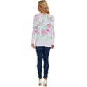 Batik T- Shirt Batik Floral Pattern T- Shirt Long Sleeve Crew Neck Pullover Top View4