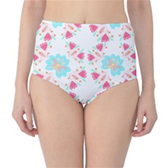 Batik T- Shirt Batik Flower Pattern 6 Classic High-waist Bikini Bottoms by maxcute