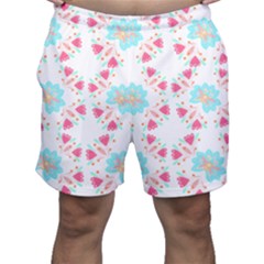 Batik T- Shirt Batik Flower Pattern 6 Men s Shorts