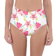 Batik T- Shirt Batik Flower Pattern 7 Reversible High-waist Bikini Bottoms by maxcute