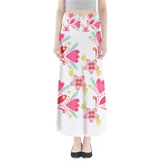 Batik T- Shirt Batik Flower Pattern 7 Full Length Maxi Skirt by maxcute