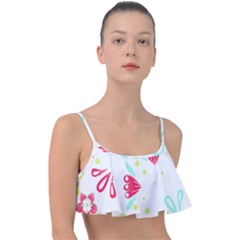 Batik T- Shirt Batik Flower Pattern T- Shirt Frill Bikini Top by maxcute