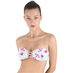 Batik T- Shirt Batik Flower Pattern T- Shirt Twist Bandeau Bikini Top by maxcute