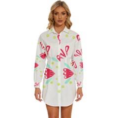 Batik T- Shirt Batik Flower Pattern T- Shirt Womens Long Sleeve Shirt Dress