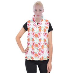 Batik T- Shirt Batik Flower Pattern8 Women s Button Up Vest