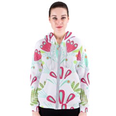 Batik T- Shirt Batik Flowers  Pattern T- Shirt Women s Zipper Hoodie