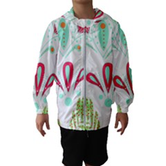 Batik T- Shirt Batik Flowers  Pattern T- Shirt Kids  Hooded Windbreaker by maxcute