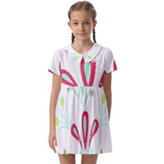 Batik T- Shirt Batik Flowers  Pattern T- Shirt Kids  Asymmetric Collar Dress by maxcute