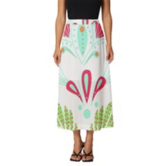 Batik T- Shirt Batik Flowers  Pattern T- Shirt Classic Midi Chiffon Skirt