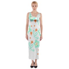 Batik T- Shirt Batik Flowers Pattern 15 Fitted Maxi Dress by maxcute