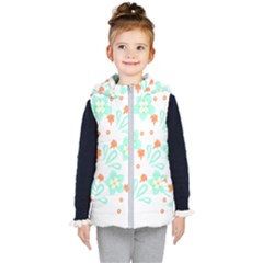 Batik T- Shirt Batik Flowers Pattern 15 Kids  Hooded Puffer Vest by maxcute