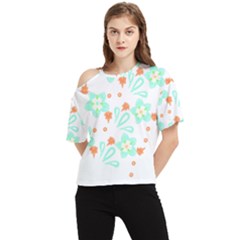 Batik T- Shirt Batik Flowers Pattern 15 One Shoulder Cut Out Tee by maxcute