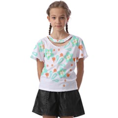 Batik T- Shirt Batik Flowers Pattern 15 Kids  Front Cut Tee by maxcute