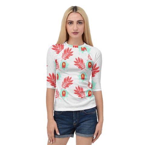 Batik T- Shirt Batik Flowers Pattern 17 Quarter Sleeve Raglan Tee by maxcute