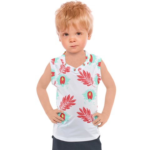 Batik T- Shirt Batik Flowers Pattern 17 Kids  Sport Tank Top by maxcute