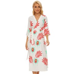 Batik T- Shirt Batik Flowers Pattern 17 Midsummer Wrap Dress