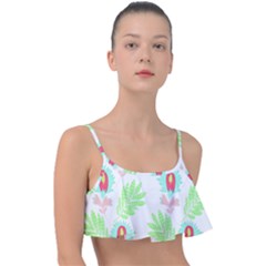 Batik T- Shirt Batik Flowers Pattern 18 Frill Bikini Top by maxcute