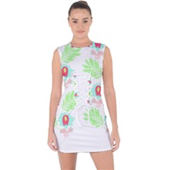 Batik T- Shirt Batik Flowers Pattern 18 Lace Up Front Bodycon Dress by maxcute