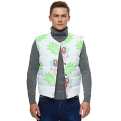 Batik T- Shirt Batik Flowers Pattern 18 Men s Short Button Up Puffer Vest	 by maxcute