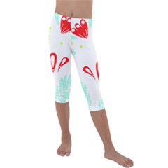 Batik T- Shirt Batik Flowers Pattern 4 Kids  Lightweight Velour Capri Leggings  by maxcute